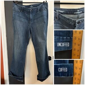 Liz Claiborne Women’s 18 Dark Wash Flare Trouser Wide Leg Jeans